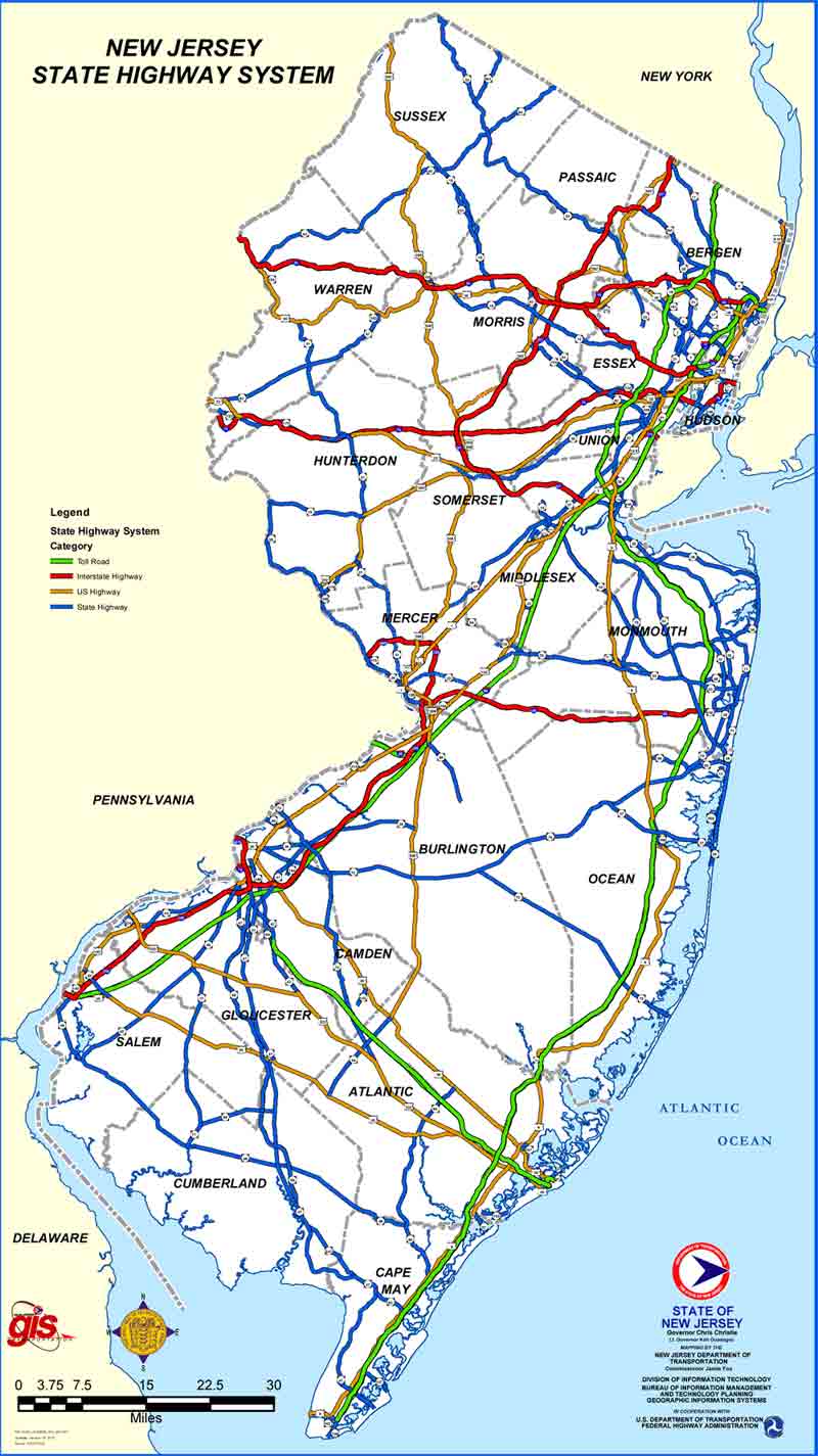 New Jersey Highway Map