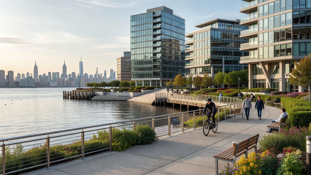 Jersey City Hudson River walkway